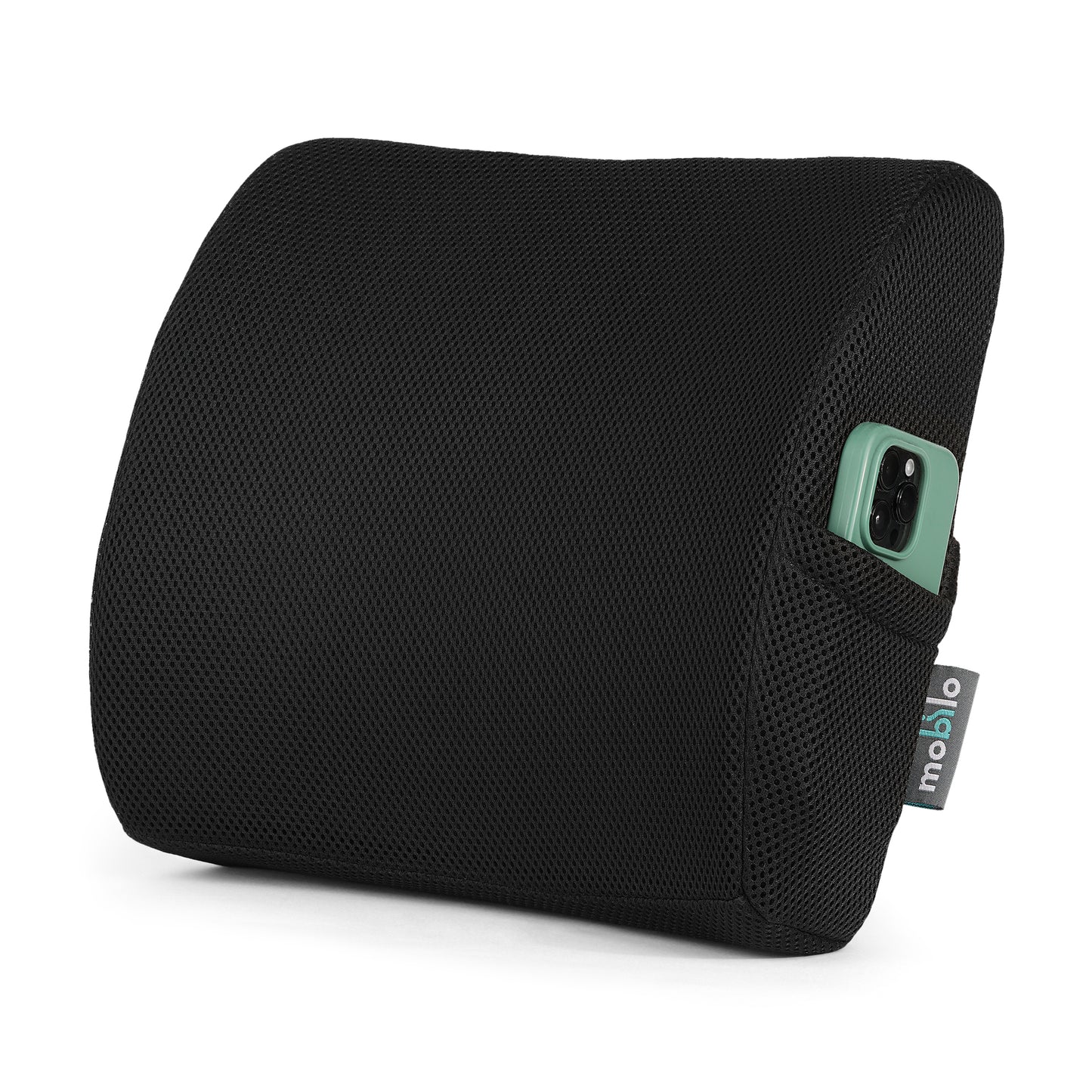 MOBILO Firm© Lumbar Pillow for Office, Car, and Travel - 100% Memory Foam Lumbar Support Pillow with Breathable Fabric