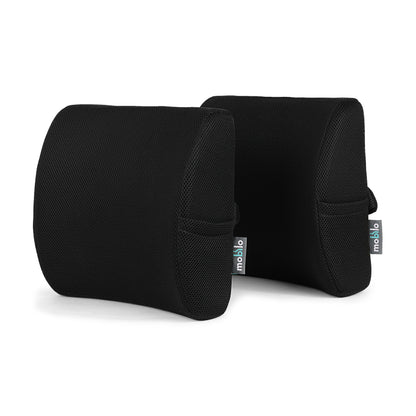 MOBILO Firm© Lumbar Pillow for Office, Car, and Travel - 100% Memory Foam Lumbar Support Pillow with Breathable Fabric